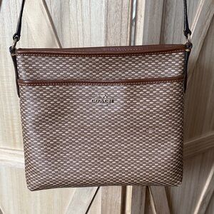 Coach Signature Brown and Tan Shoulder Bag